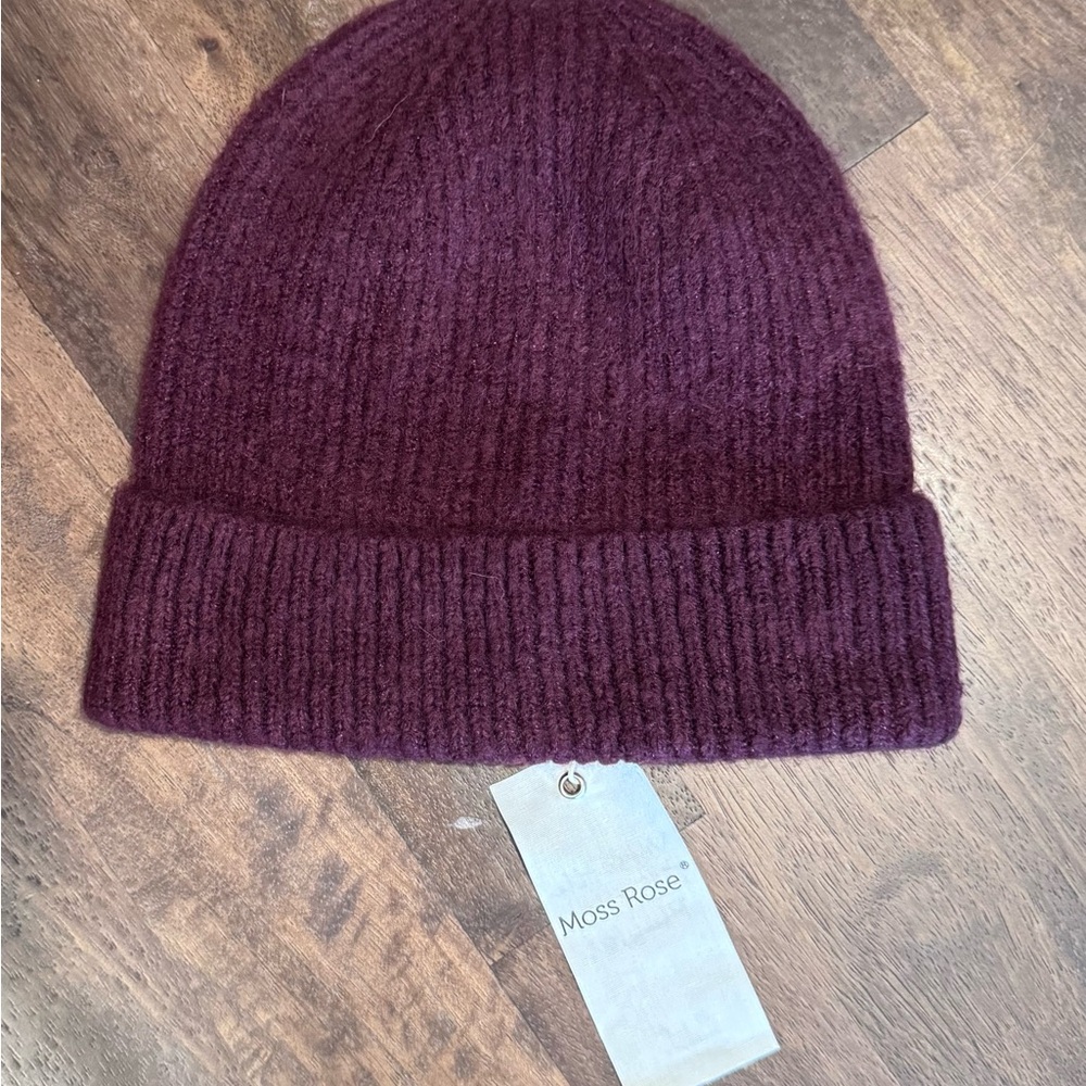 Moss Rose Women's Purple Knit Beanie, Size O/S